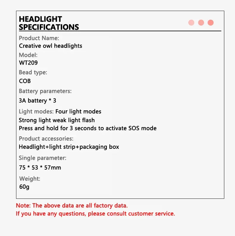 LiitoKala-Small Owl Headlamp, LH-208 209, Can Place 1.2V, 1.5V, AAA Outdoor Climbing Mountain Head Wearing Lamp