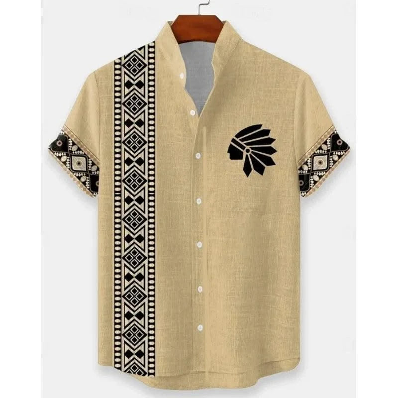 Men's New Linen Hawaiian Shirt 3D Fashion Short Sleeve Casual Urban Trend Summer Comfort Vacation