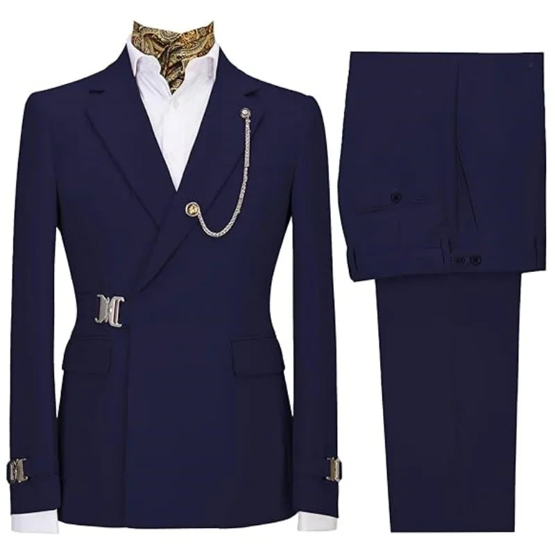 Men's 2-Pack Formal Trousers | Daily  Wear & Wedding/Prom Dress Pants with Tuxedo Styling  Corporate, Interviews, Groom