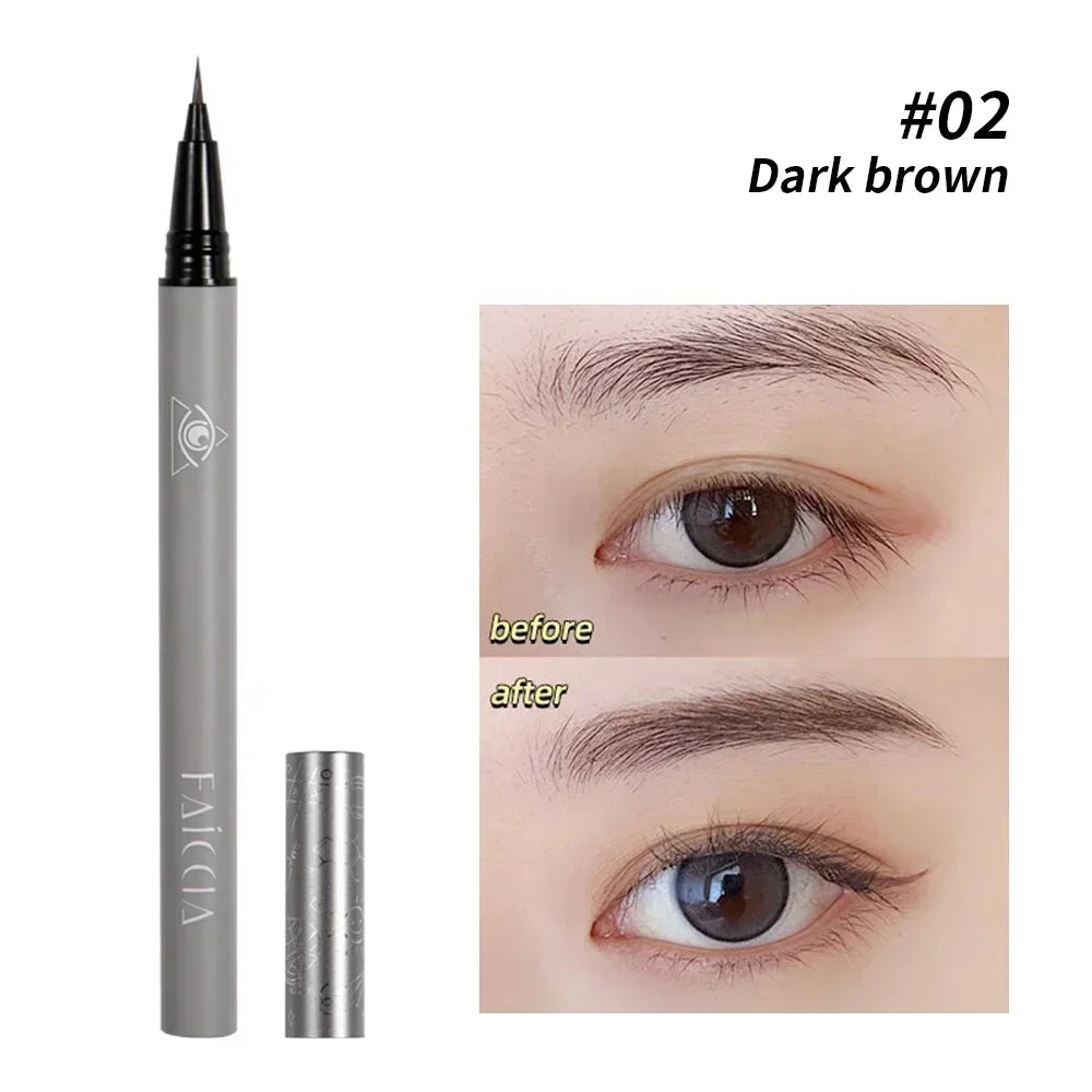 Water Liquid Eyebrow Pencil Waterproof Long Lasting No Blooming Eyeliner Lying Silkworm Ultra Fine Eyebrow Tattoo Pencil Makeup