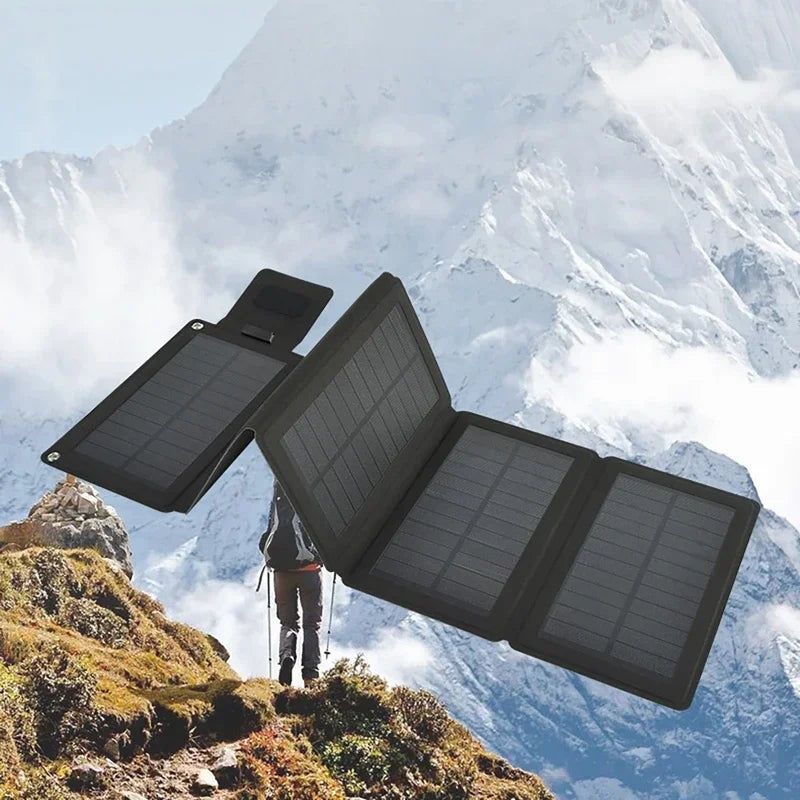 Foldable Solar Panel - Portable Plate Charger USB Full Time Power Solars Panels for Phone PowerBank Mobile Emergency Supply
