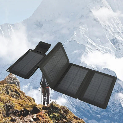Foldable Solar Panel - Portable Plate Charger USB Full Time Power Solars Panels for Phone PowerBank Mobile Emergency Supply