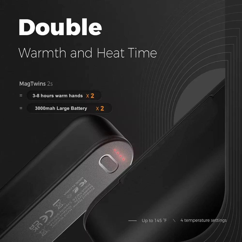 Hand Warmers Rechargeable 2 Pack Magnetic Electric Hand Warmer With Digital Display Portable Pocket Heater Warm Gift For Outdoor