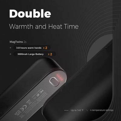 Hand Warmers Rechargeable 2 Pack Magnetic Electric Hand Warmer With Digital Display Portable Pocket Heater Warm Gift For Outdoor