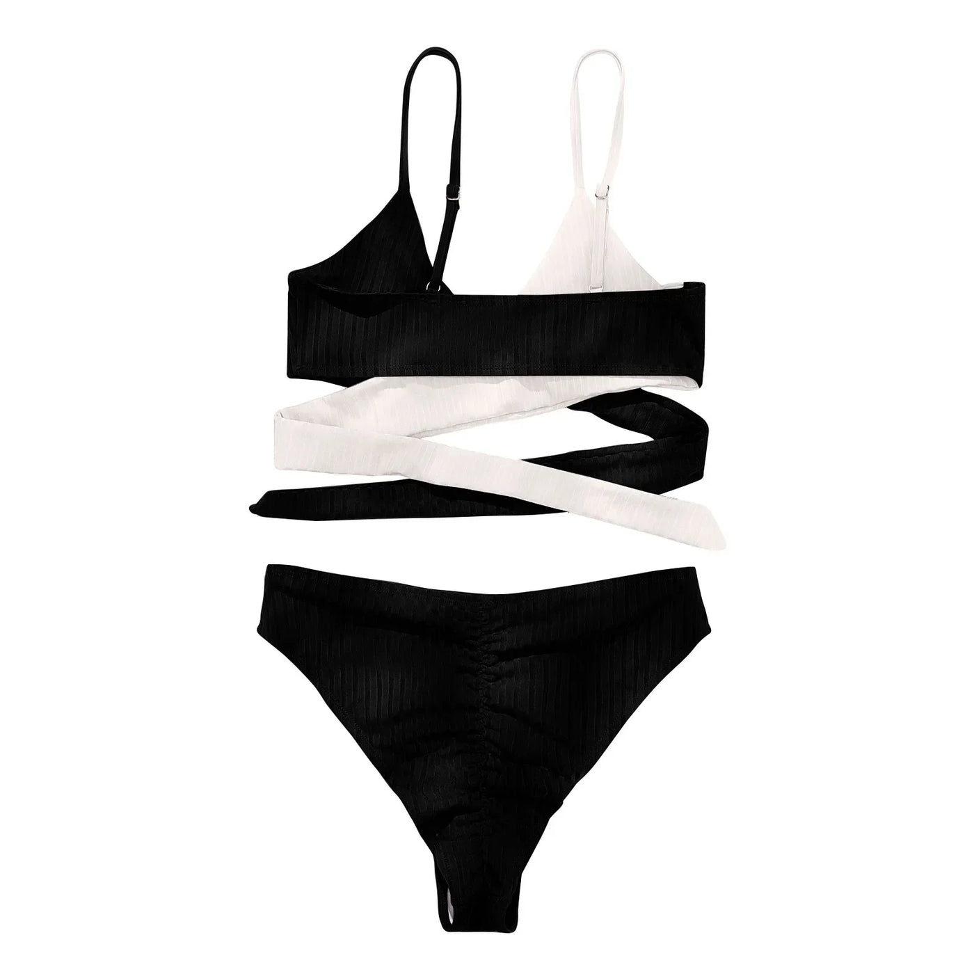 Summer Ladies Sexy High Waist Print Two Piece Bikini Sets Biquini Women Swimsuit Clothing Set Color Block Mujer Swimwear Suits