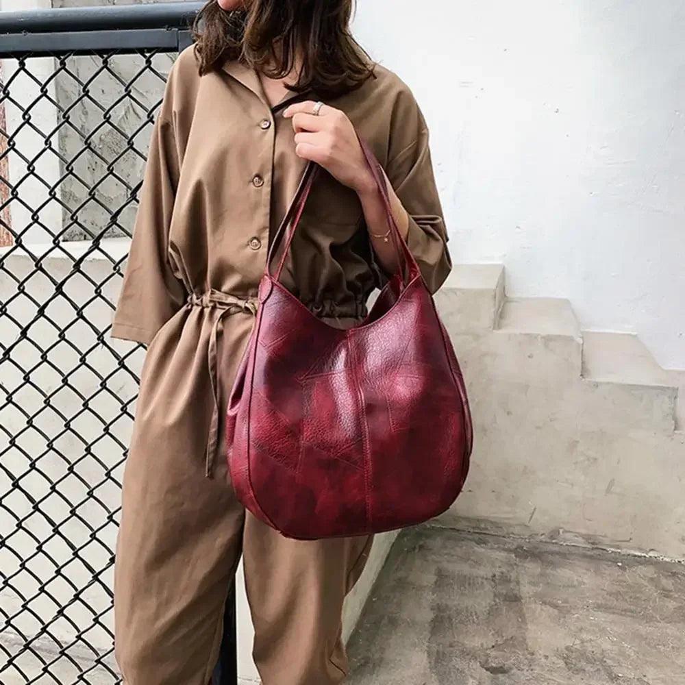 Women’s handbags vintage luxury leather shoulder bag designers large modern fashion brand female