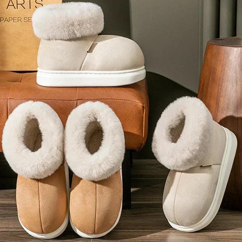 Kidmi classic fur boots for women winter outdoor fashion ankle long padded new indoor warm shoes
