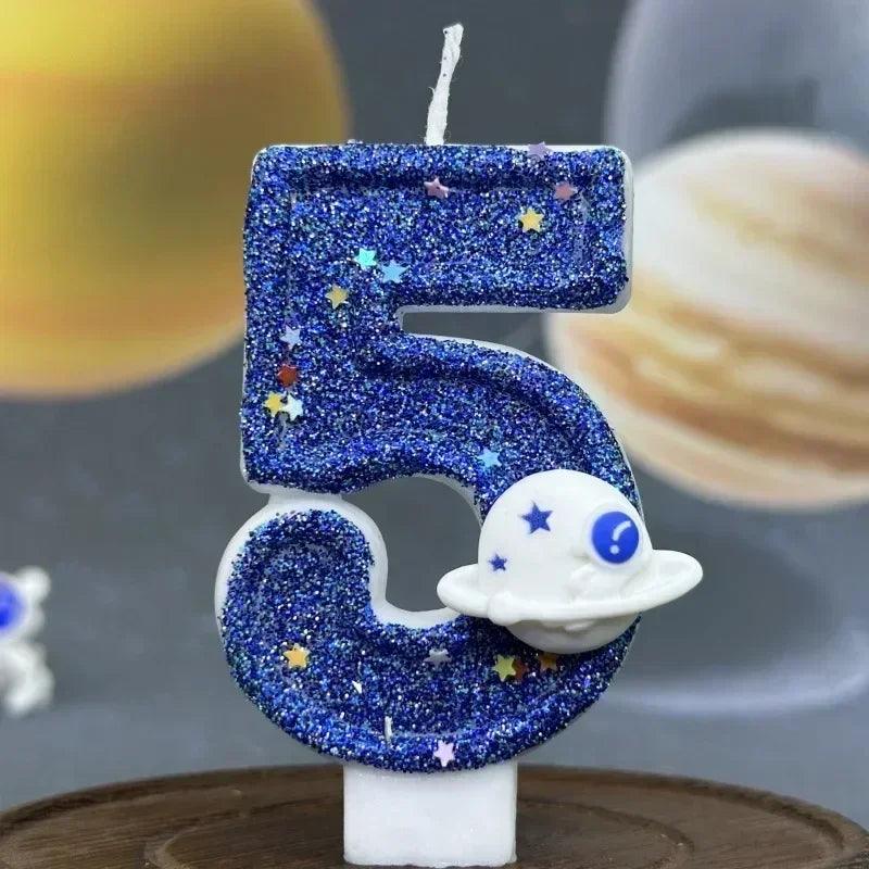 Number candle blue creative birthday cake candle,use for party and wedding decoration mother’s day graduatio