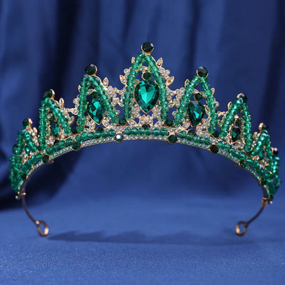 Handmade designer Crystal Crown Hair Accessories Tiara For Women Party Red Purple Rhinestone Bridal Crown New Hair Jewelry