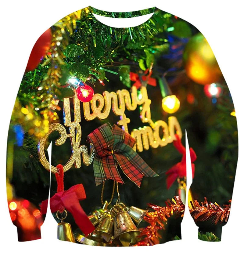Ugly Christmas Sweater For Men Women Funny Novelty Xmas Sweatshirt 3d Printed Cartoon Animal Long Sleeve Pullover Hoodies Tops