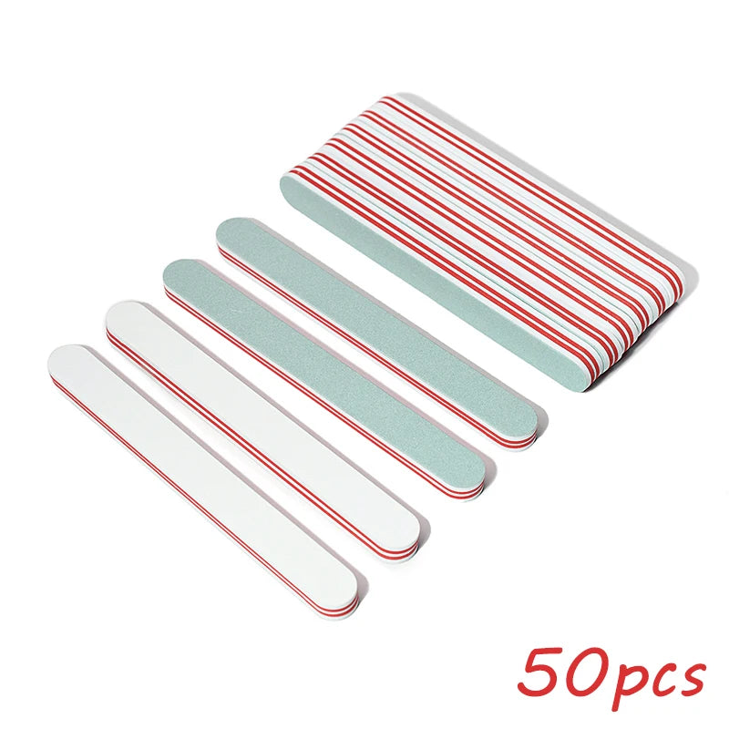 50/100Pcs Nail Buffers Blocks With Different Grits 600 3000 Sanding Nail Art Tips Tool File Washable Accessories Manicure Buffer