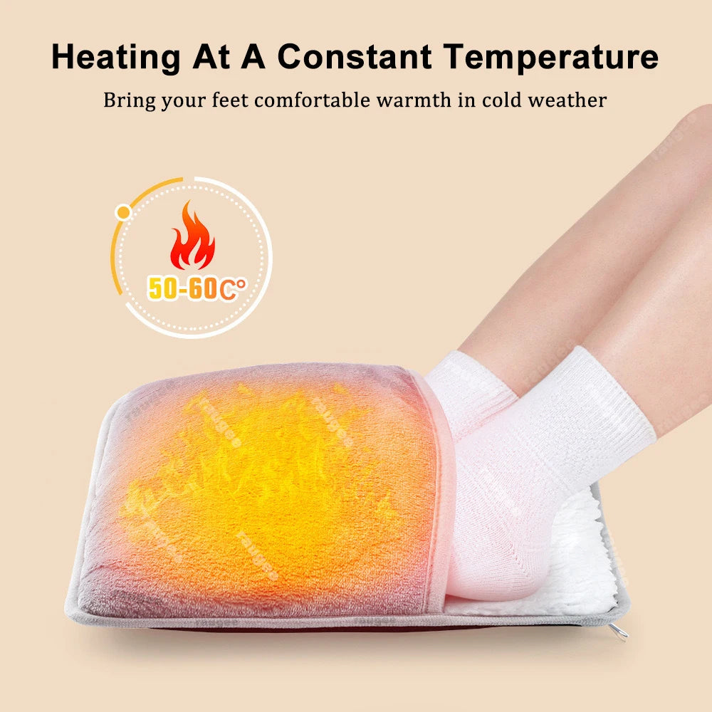 Foot Warmer Electric Foot Heater Soft Plush Feet Warmer For Winter USB Foot Warmer Mat Home Bedroom Thermal Foot Heating Pad