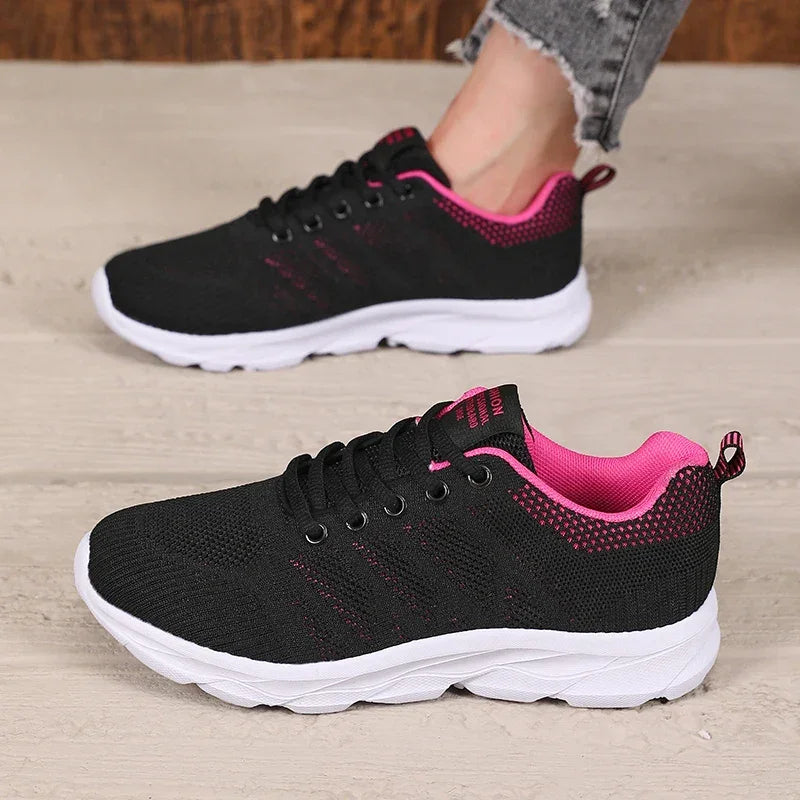 Breathable Women Running Shoes Comfortable Versatile Lightweight Non Slip Outdoor Exercise Shoes  Lace Up Tennis Women Sneakers