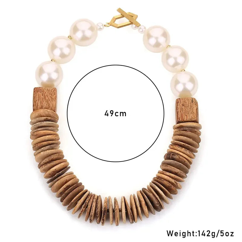 Statement Necklace Big Beads Handmade for Women Trendy Party Jewelry