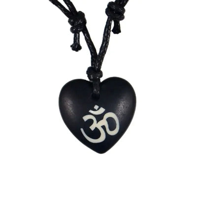 AUM OM Ohm Hindu Buddhist Hinduism Yoga India Bone Resin Carving Pendant Necklace Amulet Lucky Gift Tribal Fashion Jewelry