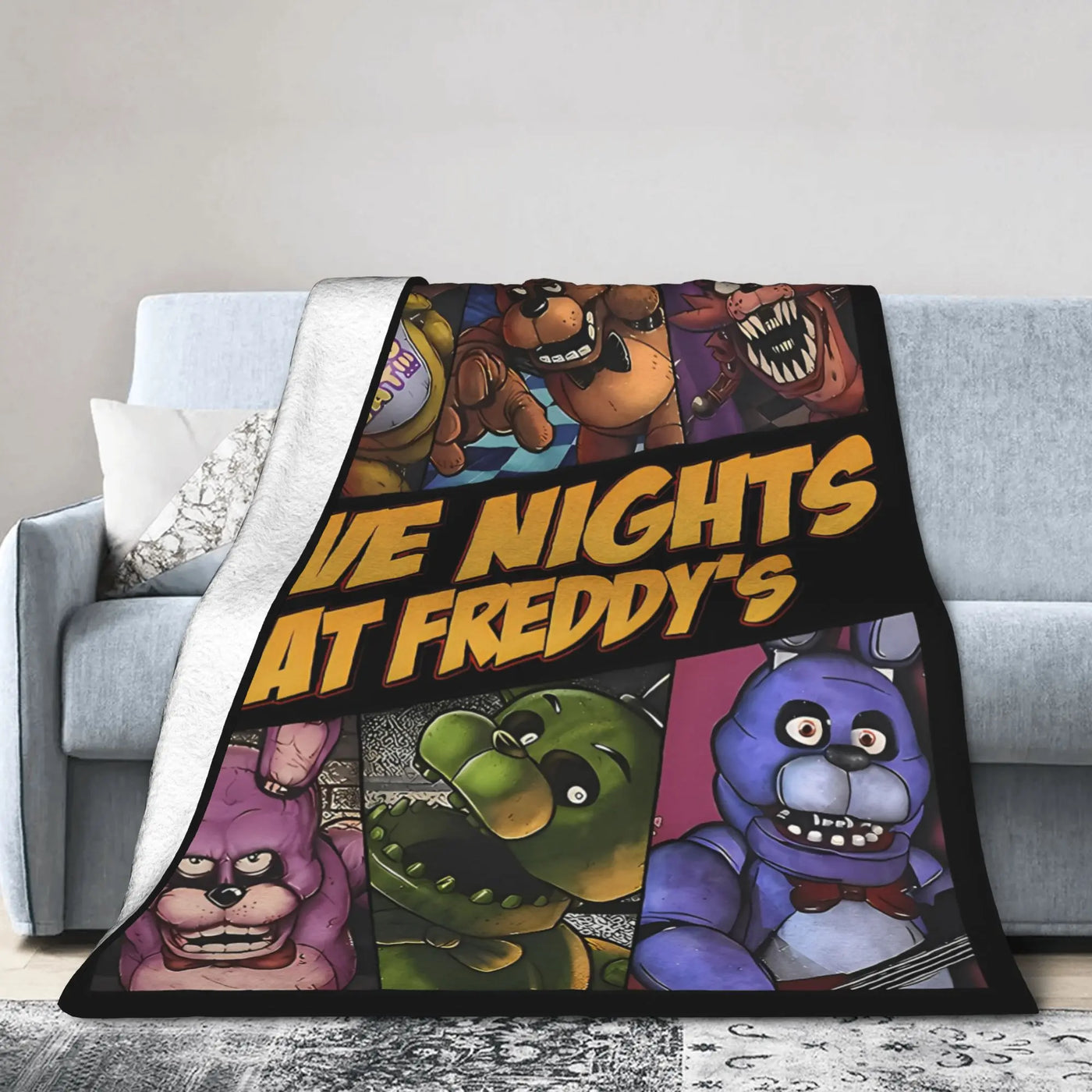 FNAF At Freddys Blankets Fleece Textile Decor Multi-function Super Soft Throw Blankets for Sofa Bedroom Bedspreads