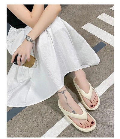 Women's Classy Flip-Flops for Women, Summer Flip-Flops for Beach Couples, New Thick-Soled Outer Wear Sandals for Men, Bathroom Bathing Non-Slip Slippers