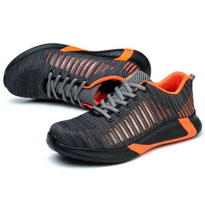 Men's Safety Shoes with Steel Toe Cap Anti-smash Work Sneakers Lightweight Puncture-Resistant Indestructible Breathable Footwear