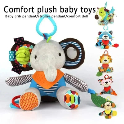 Montessori Baby Toys Kawaii Soft Plush Dolls Animal Strollers Pendant Toys for Newborn Boys Girls Toddler Birthday Gift