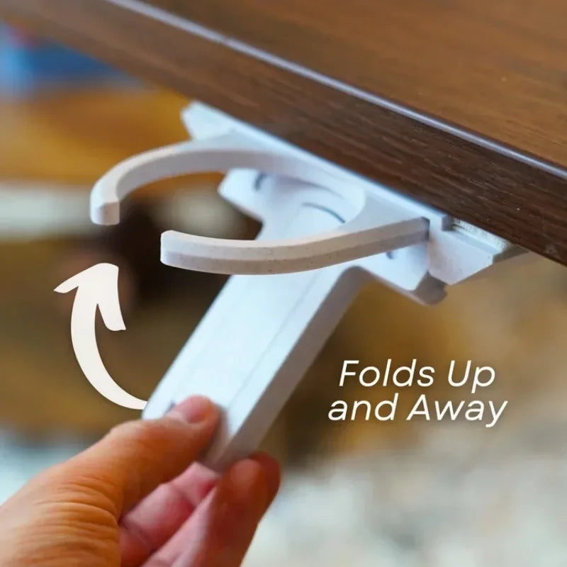 Fold Out Desk Cupholder Is A Foldable Cup Holder with A Claw Style Retractable Beverage Rack Home Organizer Полочка Настенная