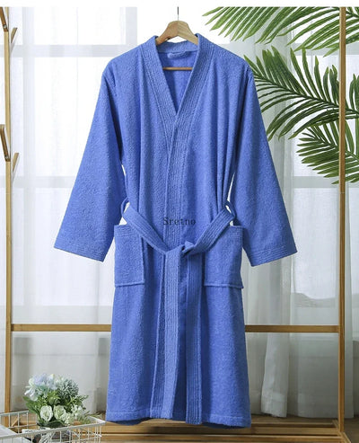 Women's Long Soft Bathrobe 100% Cotton with Quick-Drying Absorbent Material for Autumn and Spring Sleepwear Bath Robes badjas