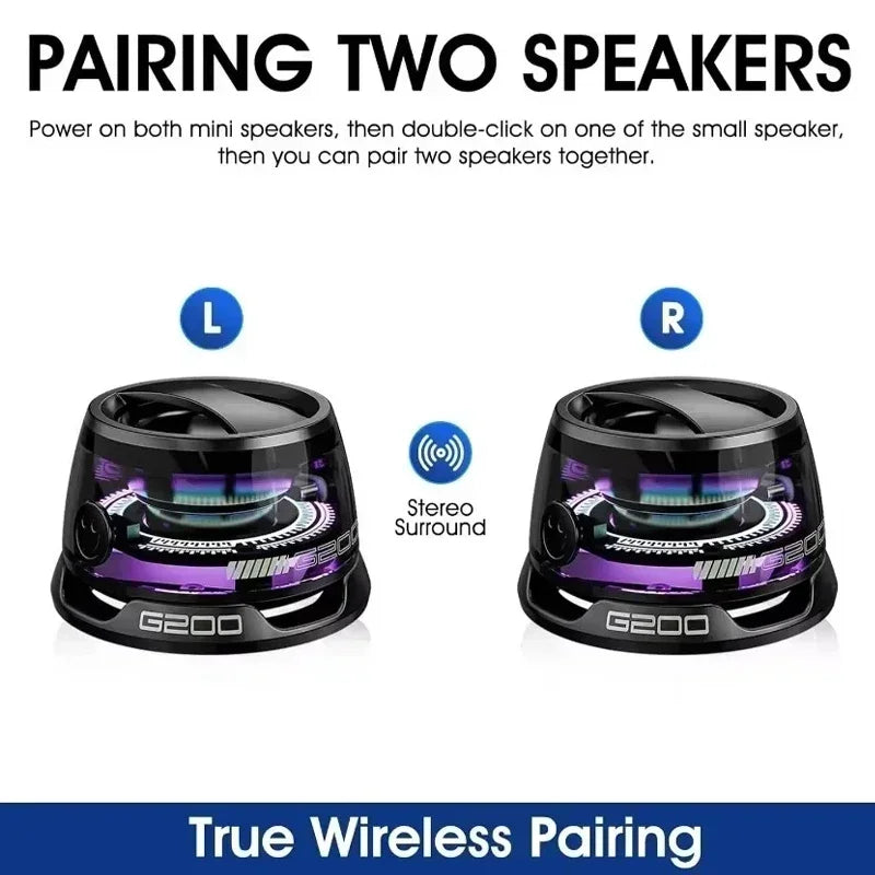 Bluetooth speaker with multiple RGB color lights and magnetic phone holder, suitable for showerrooms, bicycles, cars, and outdoo