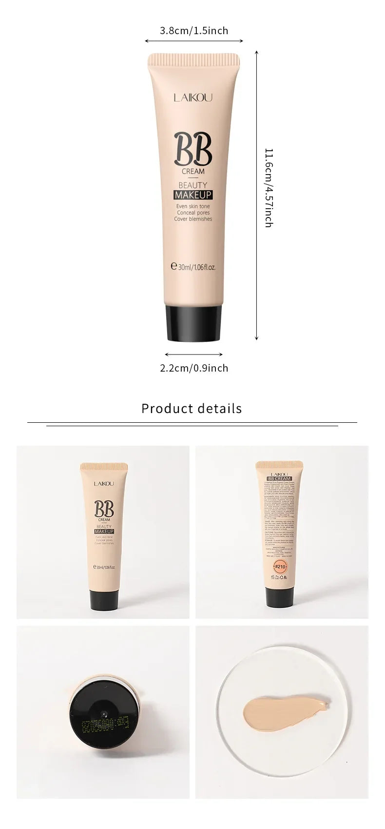 6-color optional concealer BB cream 30ml natural facial concealer primer