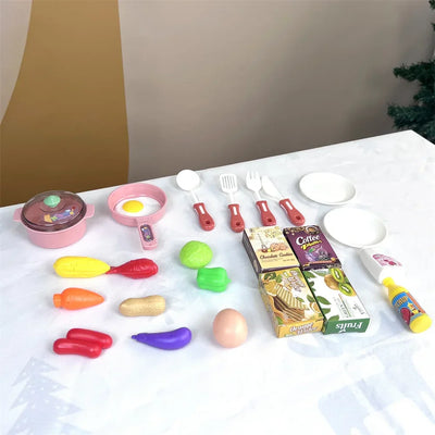 Simulated Kitchen Toys  Kitchenware Lighting and Sounds Cooking Game Set Children Fun Educational Toy Educational Toy
