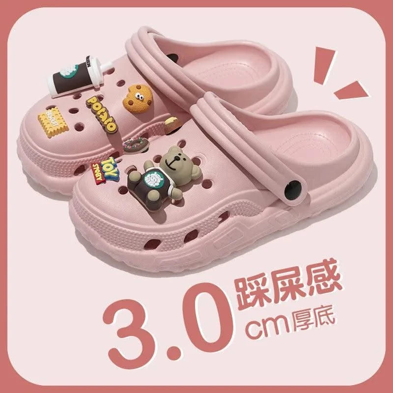 Children's Clogs For 6-18 Year Kids Sandals Cool Mules Outer Wear Summer Casual Hole Shoes For Boys And Girls Slippers