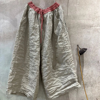 2025 New Wide Leg Pants High Quality Women's 2025 Thin Summer Spring Ramie Literary Retro Loose Personalized Women's Hemp Pants