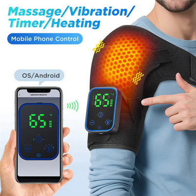 A01V-Portable Heated Massage Shoulder Pad Smart Touchscreen Massage Shoulder Pad Heating Shoulder Pad Heated Shoulder Brace