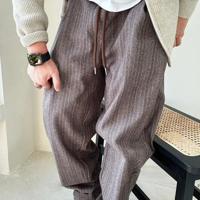 Autumn Winter Streetwear Thin Loose Fit Wide Leg Pants for Men Straight-Leg Casual Pants Youth Trendy Long Trousers