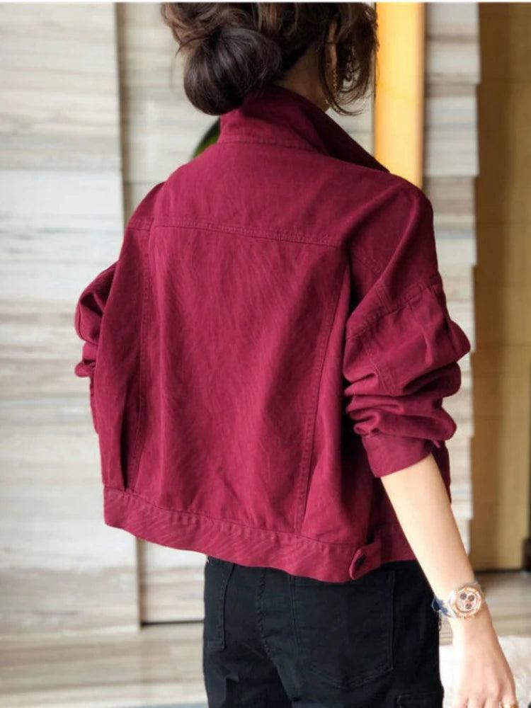 Women’s fashion short jackets for women spring autumn denim top streetwear