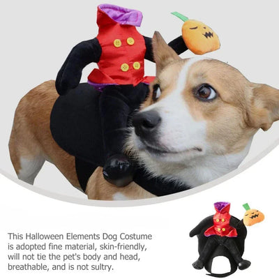 Pet Halloween Costume Dog Plush Halloween Horse Riding Pet Cloth Santa Claus Riding Outfit Hall Gift for Small To Large Dog/cat