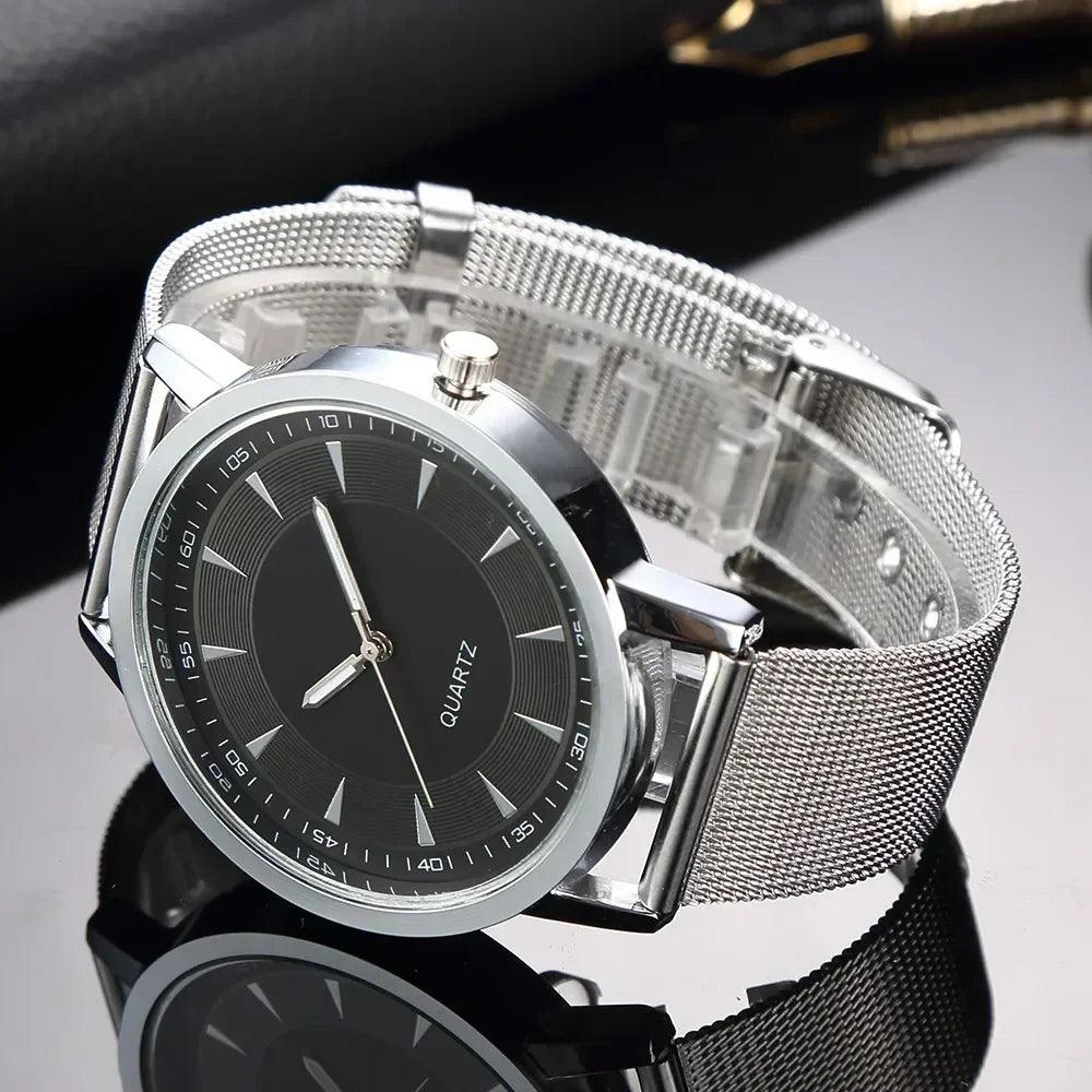 Luxury women watches 2025 new stylish silver minimalist business ladies quartz watch breathable leather steel clock