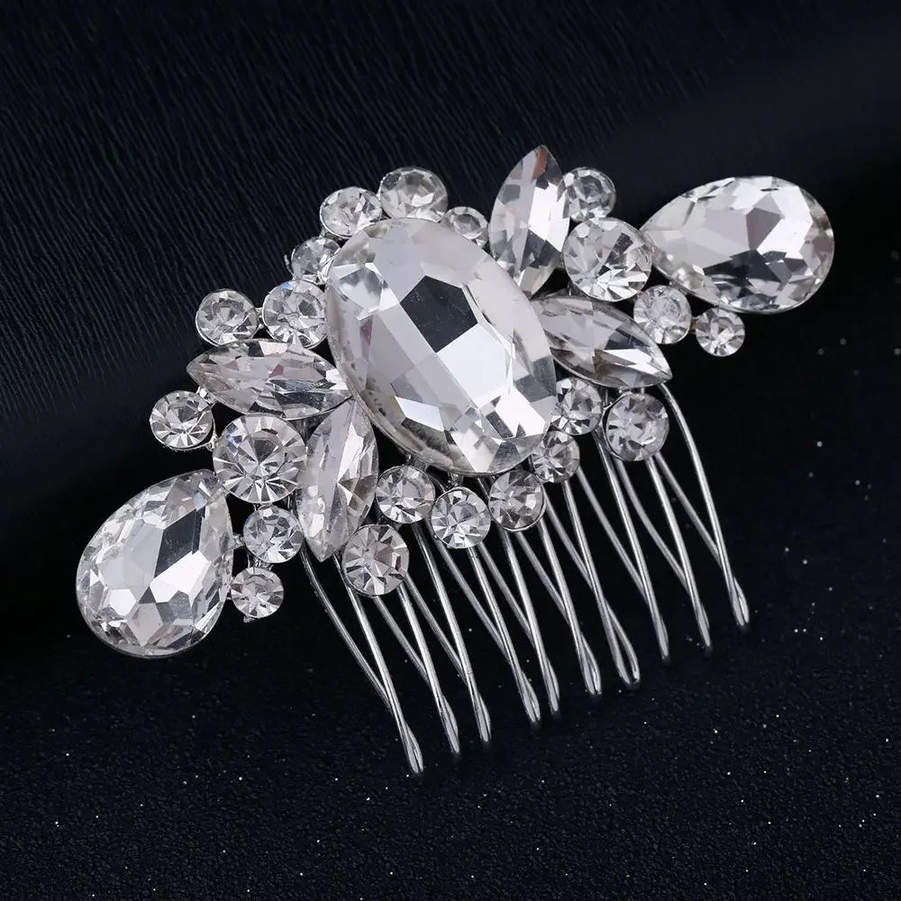 Elegant Floral Wedding Hair Accessories Women Flower Pearl Hair Comb Hairclip Diamond Hairpin Fashion Jewelry