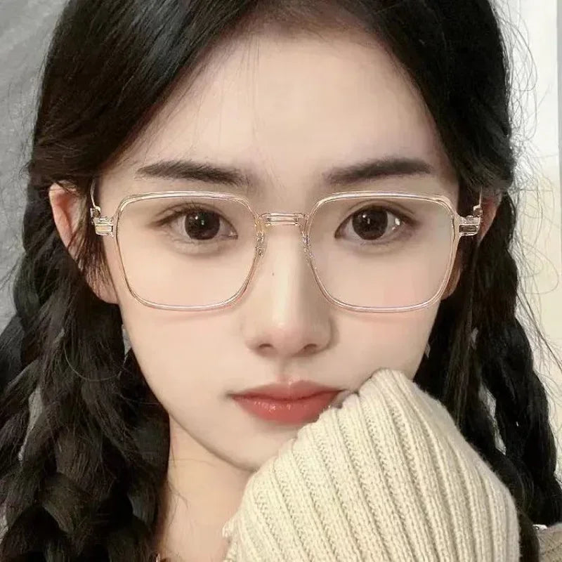 Anti Blue Light Blocking Glasses Oversized Square Reading Glasses for Women Men TR Frame High-definition Presbyopia Eyewear