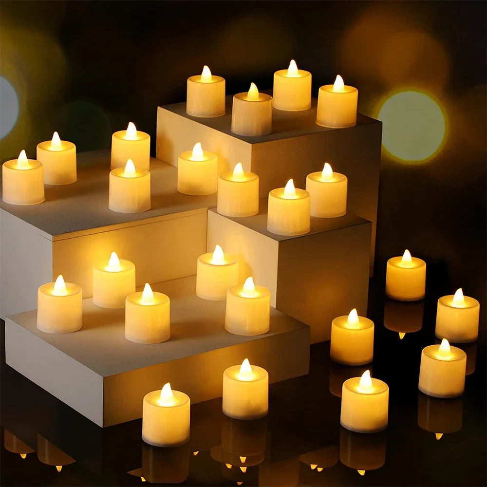 Led Electronic Candle Warmer Lamp Flameless Glowing Candles for Family Christmas Party Wedding Decoration Candlestick Decorative