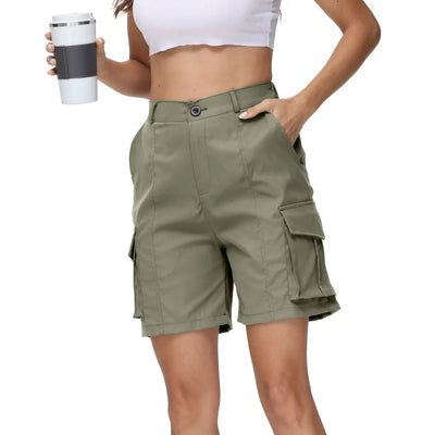 Multi-pocket Cargo Shorts For Women Summer Casual Shorts Knee Length short pants High Waist Sports Shorts Outdoor Hiking Shorts