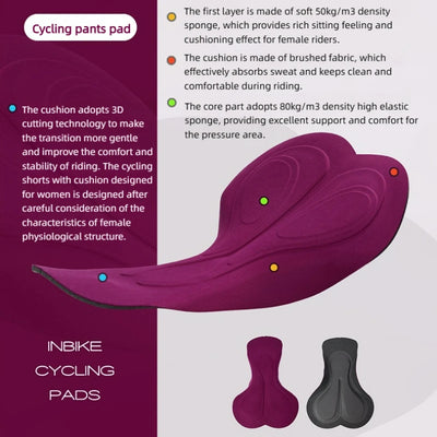 INBIKE Women's High Waist Cycling Shorts Padded Biking Pants With Pockets For Comfort Bicycle Tights For Biking Outdoor Sports