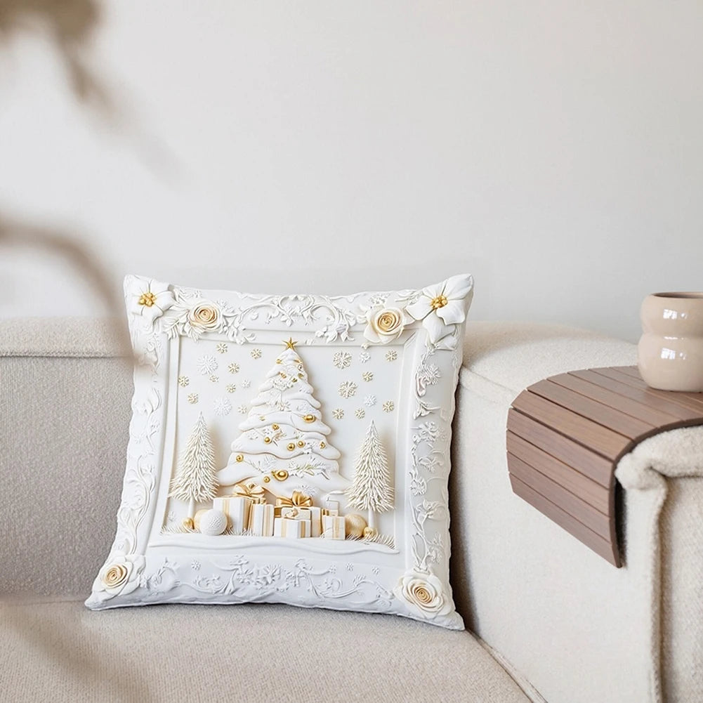 Plush Throw Pillow Covers Xmas Decorative Cushion Covers Ultra Soft Cozy Winter Holiday Warm Pillowcase For Christmas Decoration