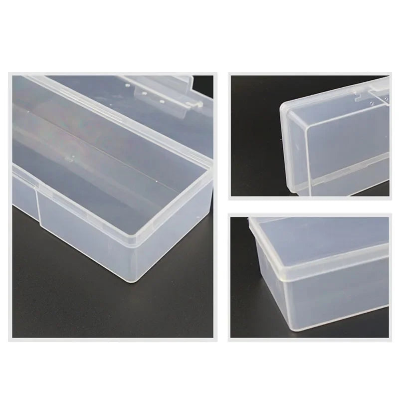 Pink/Transparent Plastic Storage Box Jewelry Display Boxes Portable Small Items Packaging Box Nail Art Equipment Organizers
