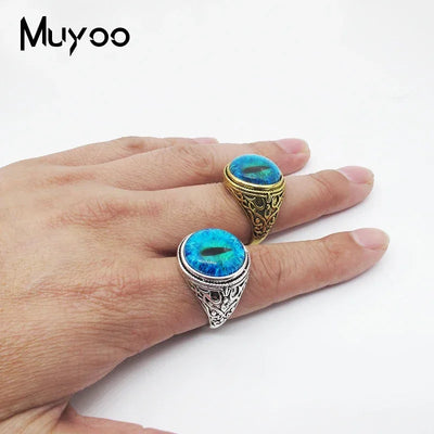 Atheist Atheism Symbol Antique Rings for Men Atheist Logo Glass Cabochon Fashion Dome Rings Handmade Jewelry Vintage Ring