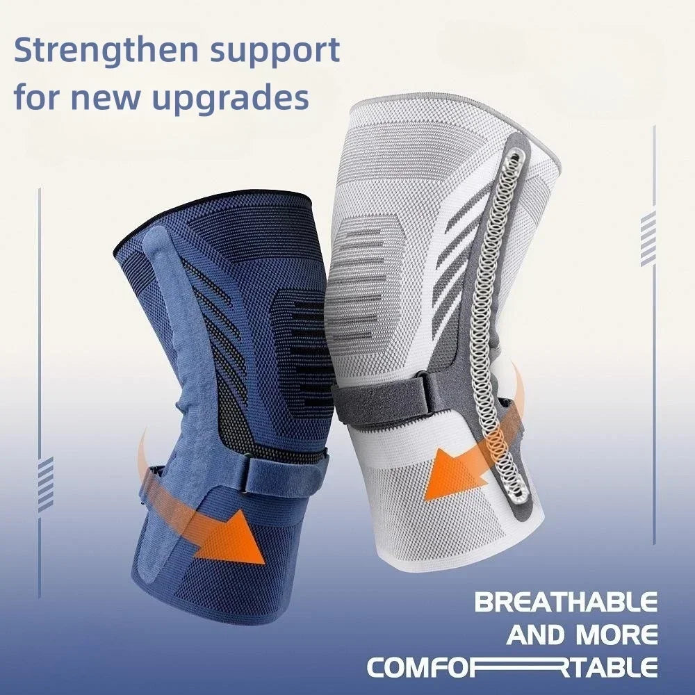 Knee Compression Sleeve for Knee Pain. Knee Support Brace with Side Stabilizers & Patella Tendon Strap for Working Out,Arthritis