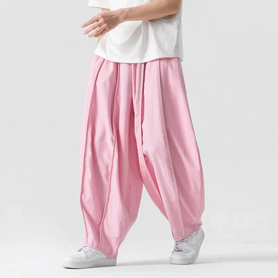 Men's Wide Leg Pants Fashion Loose Harem Pants Solid Color Harajuku Sweatpants Streetwear Unisex Casual Trousers Plus Size 5XL