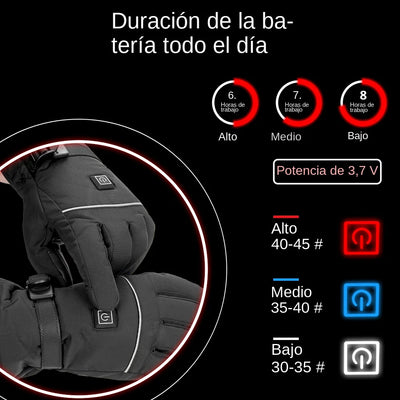 Heated Motorcycle Gloves Winter Warm Motorcycle Gloves Guantes Moto Heated Gloves Waterproof Rechargeable Heating Thermal Gloves