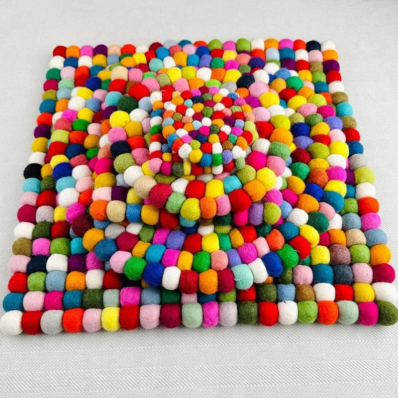 Wool Felt Singing Bowl Mat Handmade Colorful Sound Bowl Accessories Circular Musical Instrument Mats Square Seat Cushions