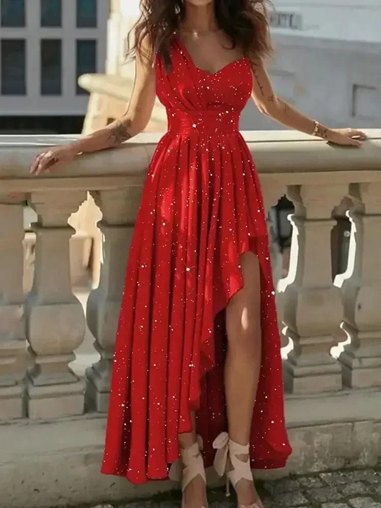 Women evening dresses sexy elegant red cocktail party chic gala graduation luxury formal occasion bridesmaid gown dress
