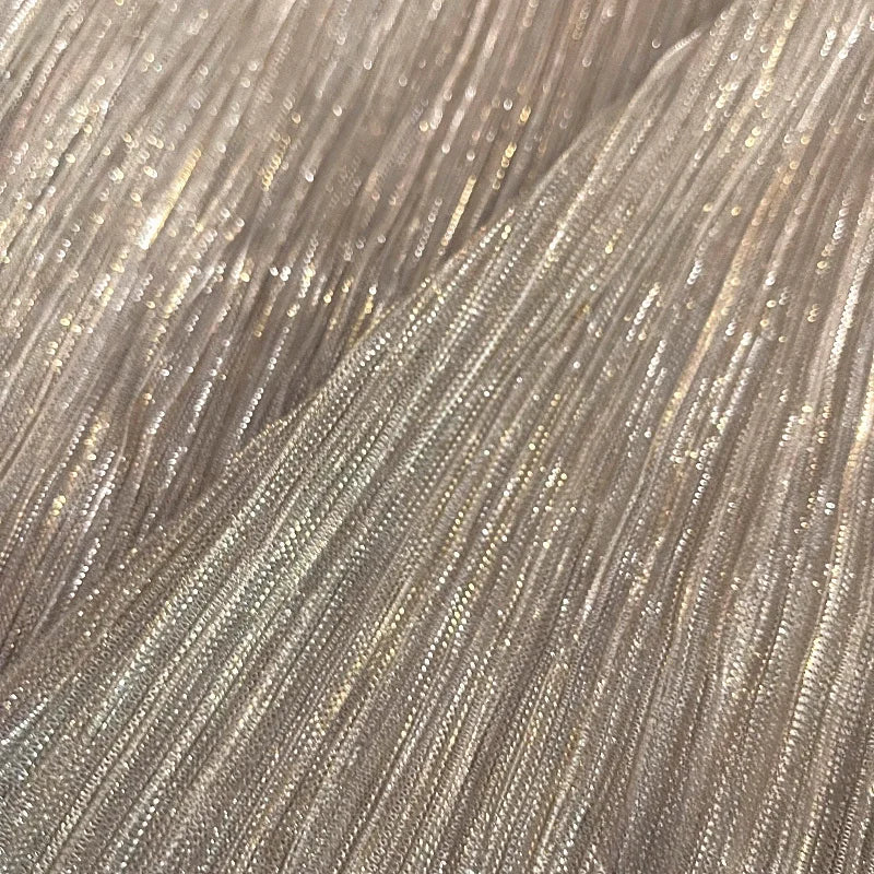 Soft Tulle Pleated Fabric Bark Wrinkle Texture By The Meter for Wedding Decoration Clothes Sewing Anti-wrinkle Cloth Glossy Gray