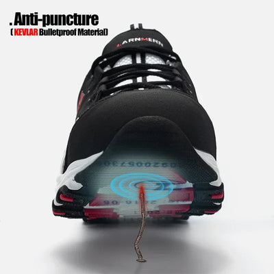 LARNMERN Men's Safety Shoes Steel Toe Work Shoe Anti-puncture Anti-smashing Construction Comfortable Lightweight Breathable Shoe